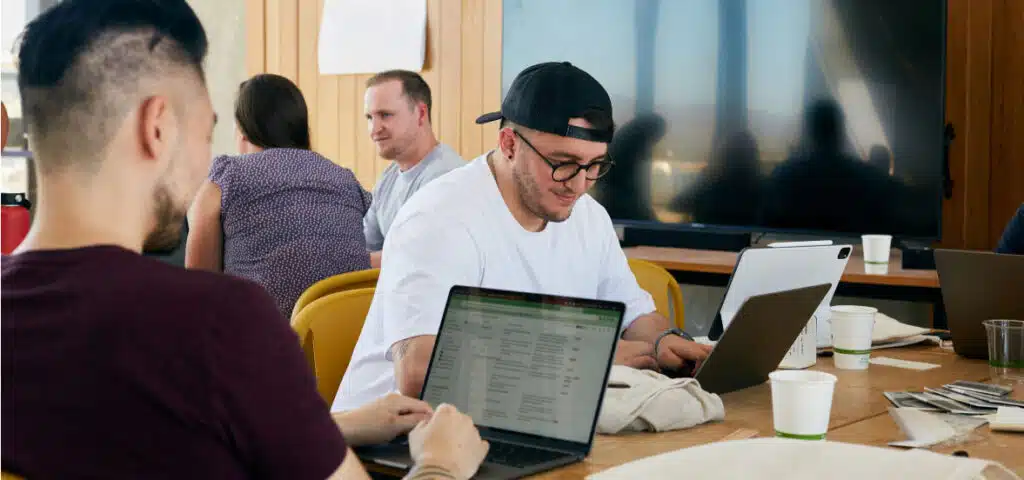 GoNimbly! team working in the office